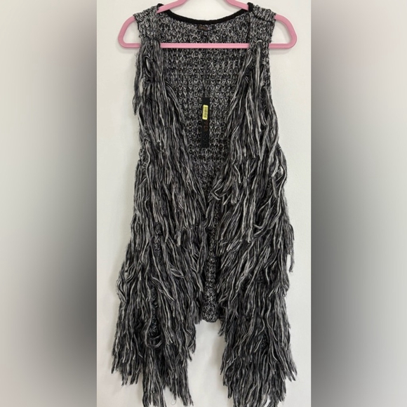 Copper Key Tops - Copper Key | Boho Festival Fringe Open Cardigan Vest | Sz S/M | NWT